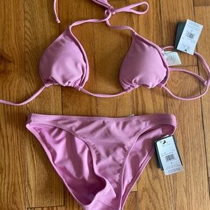 NWT Volcom pink string bikini